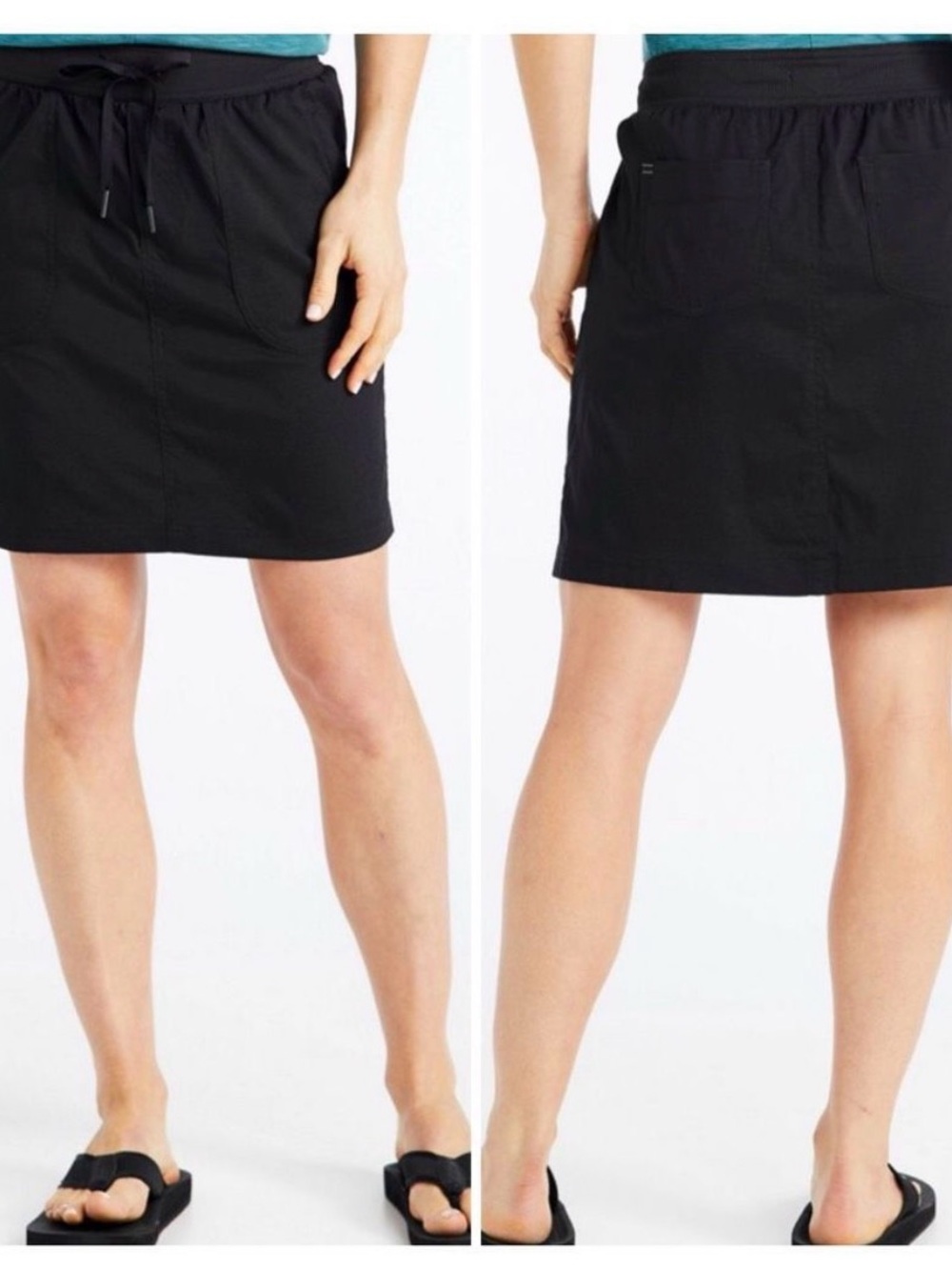L.L. Bean Vista Camp Skort - Size Large (Black) like new w SPF